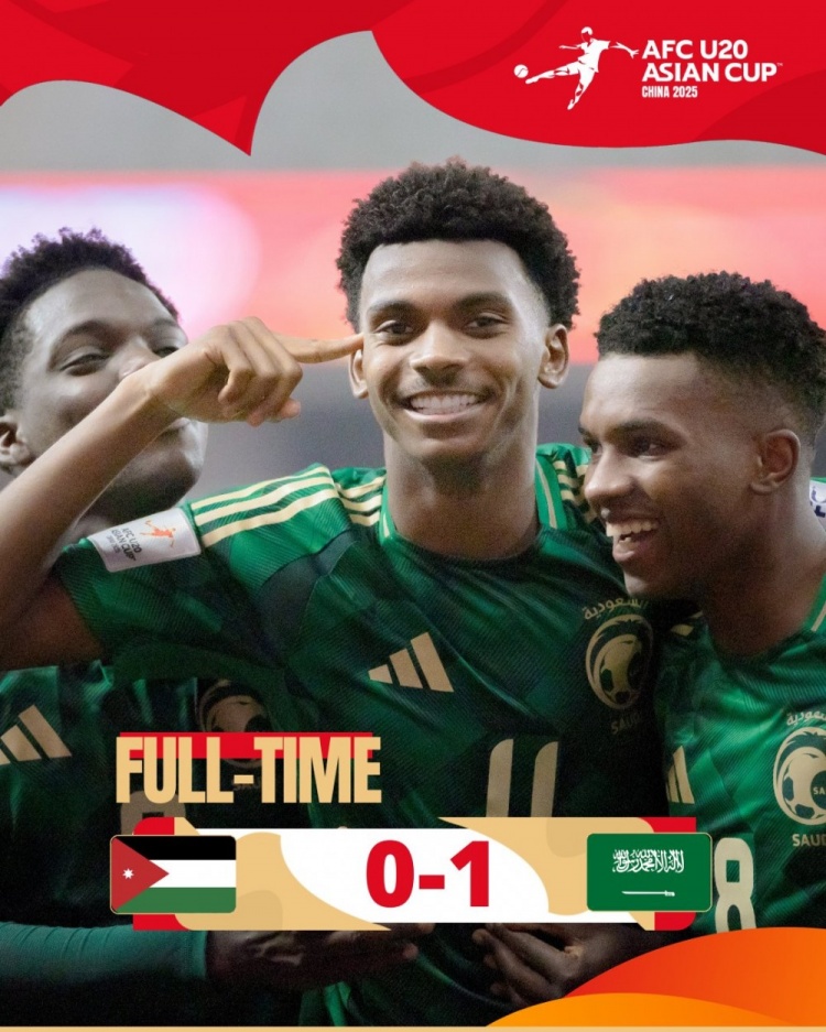 U20亚洲杯B组首轮,沙特队1-0约旦队收获开门红